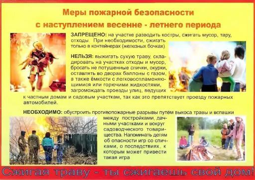 Меры пожарной безопасности с наступлением весенне-летнего периода